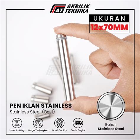 Jual Pen Iklan Stainless Baut Akrilik Kaca Sign Board Frame 12x70mm