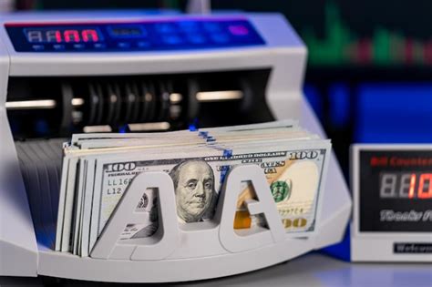 Premium Photo Dollar Cash Counting Machine Financial Banking