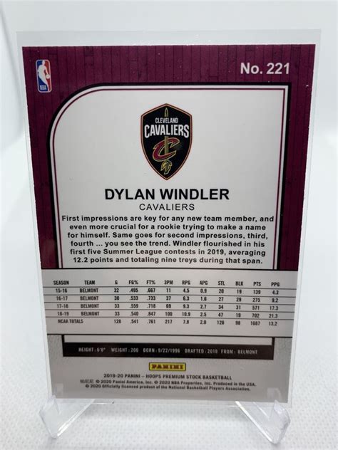 Panini Nba Hoops Premium Stock Dylan Windler Rookie Rc Ebay