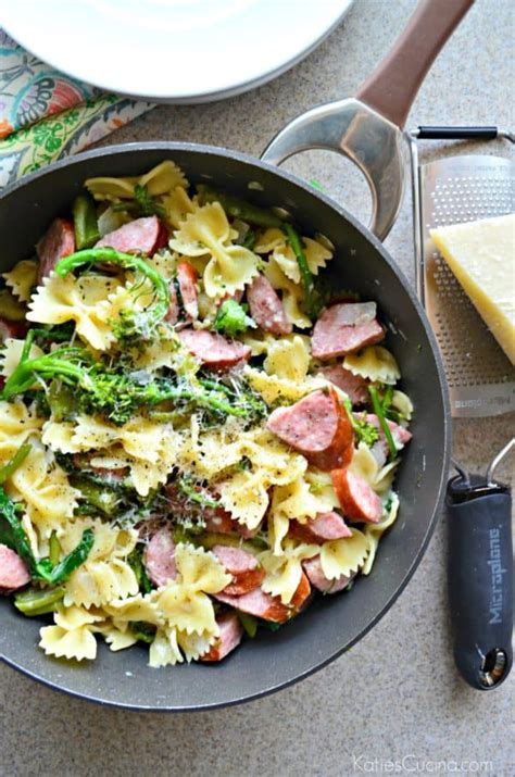 One Pot Kielbasa Broccoli Pasta Katie S Cucina