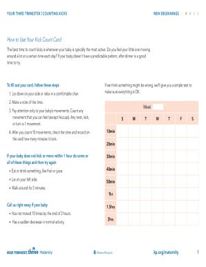 Fillable Online Your Third Trimester Counting Kicks Fax Email Print