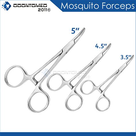 3 ASSORTED MOSQUITO HEMOSTAT FORCEPS 3 5 4 5 5 CURVED SURGICAL