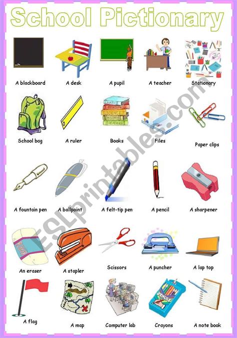 Things Pictionary 1 Classroom Language English Lessons For Riset