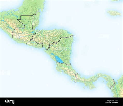 Central America, shaded relief map Stock Photo - Alamy