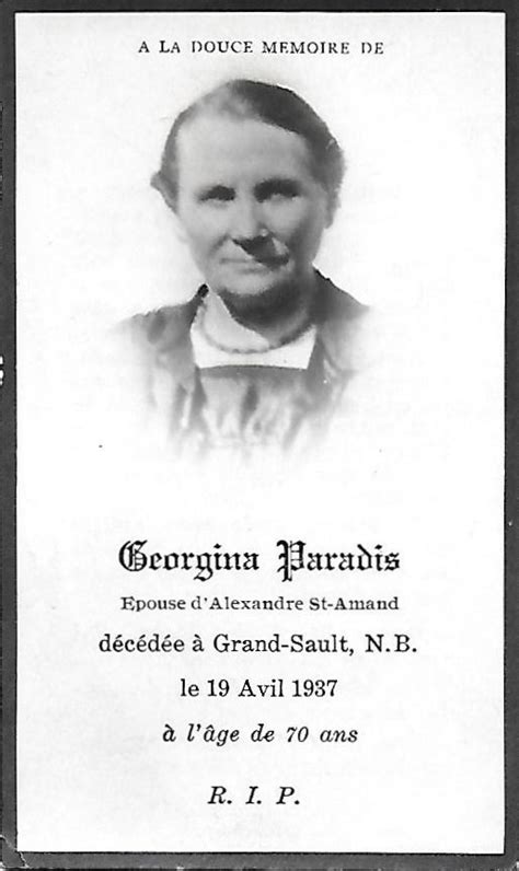 Georgina Paradis St Amand Find A Grave Memorial