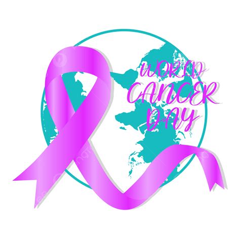 Vector 4 Feb Ribbon World Cancer Day Design Earth Ribbon Cancer Png And Vector With