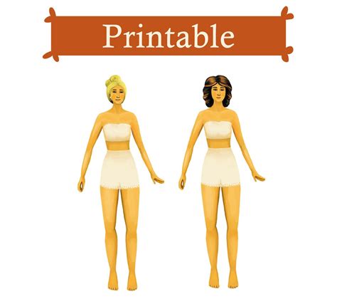 Printable Paper Doll Template Paper Dress Up Doll Homemade Paper