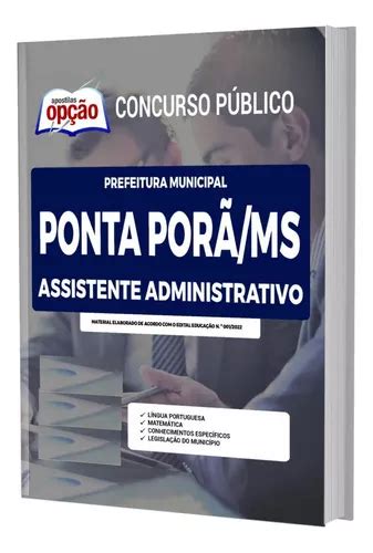 Apostila Ponta Por Ms Assistente Administrativo Mercadolivre