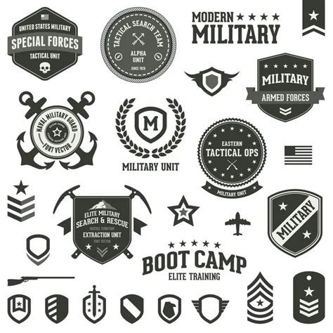 Military Badge Shapes Clipart