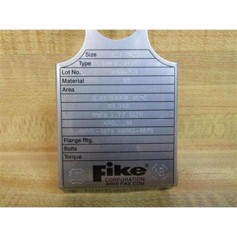 Fike 72L046 1 5 Rupture Disc POLY SD DH Mara Industrial