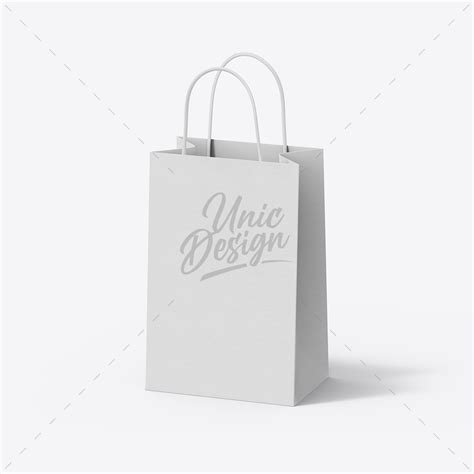 White Kraft Paper Bag Mockup – UnicDesign