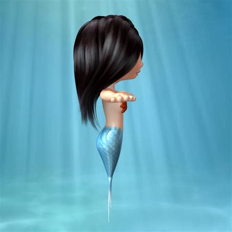 cartoon mermaid 3d model