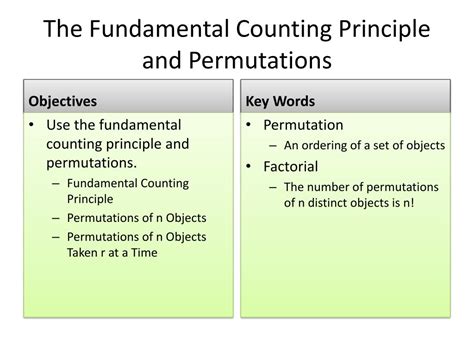 Ppt The Fundamental Counting Principle And Permutations Powerpoint