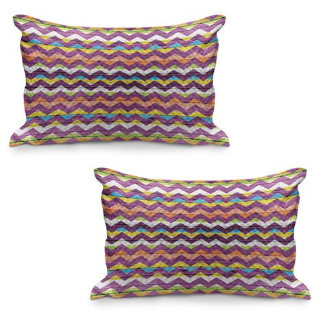 Chevron Quilted Pillowcover Set Of Chevron Schemes On Wood Texture