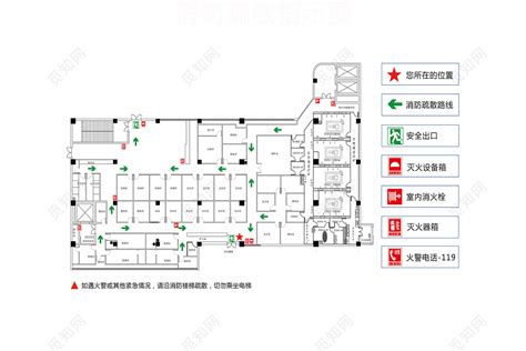 安全疏散消防疏散指示图图片素材免费下载 觅知网