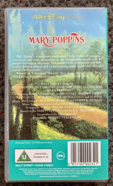 VINTAGE WALT DISNEY VHS Mary Poppins Julie Andrews Dick Van Dyke