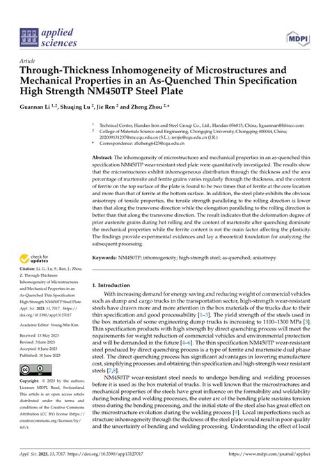 PDF Through Thickness Inhomogeneity Of Microstructures And Mechanical