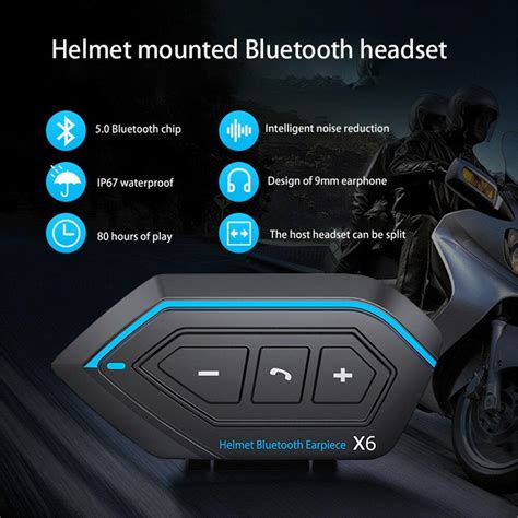 Satın alın X6 Motosiklet Bluetooth İnterkom Motosiklet Kask bluetooth