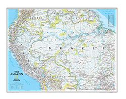 amazon wall map  national geographic continent maps