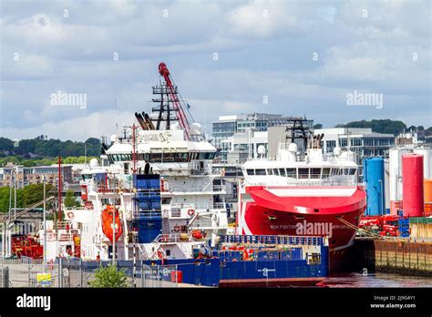 The Rem Fortress Offshore Tugsupply Ship Is Moored At Aberdeen Harbour