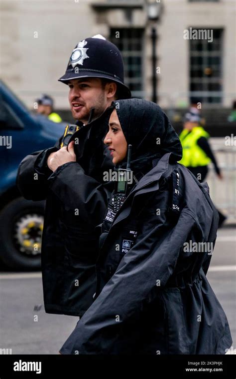 Police Officers Patrol The Streets Of London Prior To The Queens