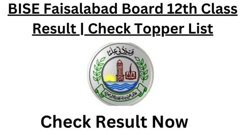 Bise Faisalabad Board Th Class Result Check Topper List