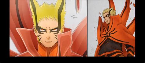 Drawing Naruto Baryon Mode Anime Vs Manga By Luismiguelbastidas On