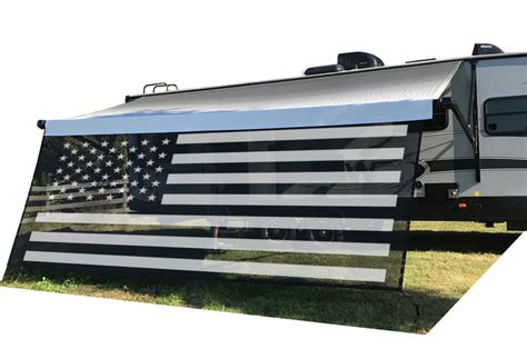 Tentproinc Rv Awning Sun Shade Screen America Flag Black Mesh Suns