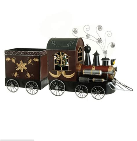 41" Brown & Black Country Rustic Locomotive Train Christmas Decoration ...