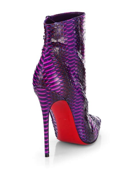 Christian Louboutin So Kate Watersnake Ankle Boots In Violet Purple