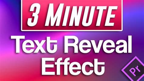 Premiere Pro Cc How To Do Text Reveal Effect With Line Youtube