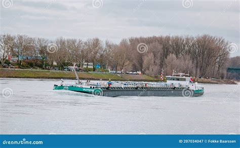 Binnenvaart Translation Inlandshipping On The River Rhein Gas Tanker