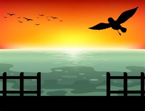 Free Vector | Silhouette Sunset