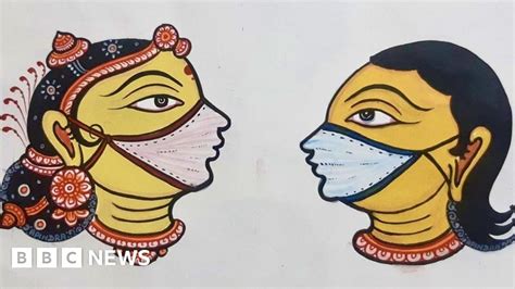 Gods In Face Masks Indias Folk Artists Take On Covid 19