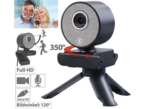 Somikon Laptop Kamera Autotracking USB Webcam Mit Full HD Super WDR