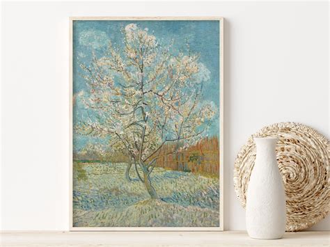 Vintage Vincent Van Gogh Landscape Painting, Digital Download, Pink Peach Tree, Botanical Wall ...