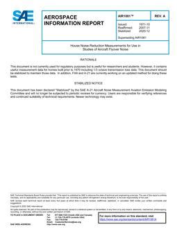 SAE AIR1081A PDF Lastest Technical Information