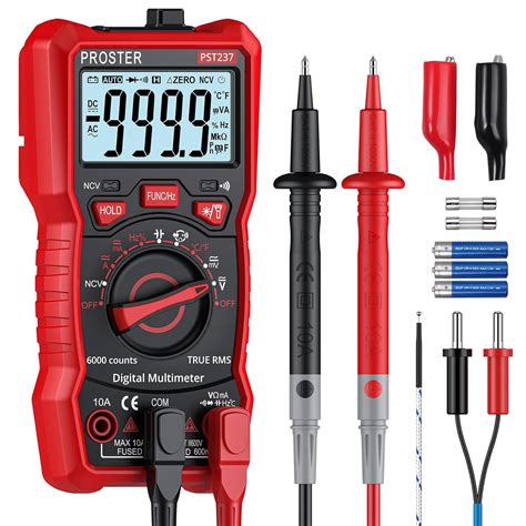 Proster Digital Multimeter Counts Trms Auto Range Ncv Detector Dc