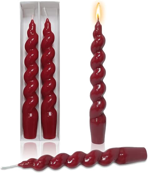 Amazon Red Spiral Taper Candle Twisted Candlesticks 7 5Inch 2pcs