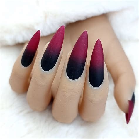 Gradient Glam How To Perfect Black And Maroon Ombre Nails