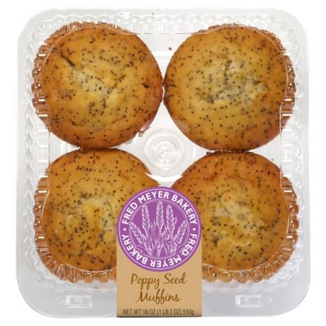 Fred Meyer Bakery Lemon Poppy Seed Muffins 4 Ct 18 Oz Fred Meyer