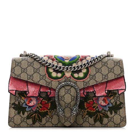 GUCCI GG Supreme Monogram Embroidered Small Dionysus Gem