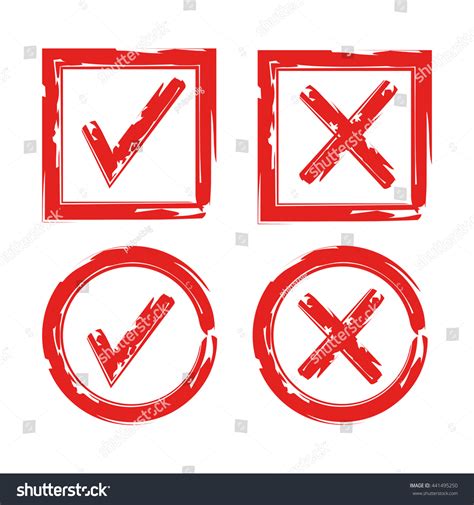 Grunge Red Check Mark Wrong Mark Stock Vector Royalty Free 441495250