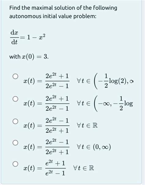 Solved Consider The Following Autonomous Initial Value P