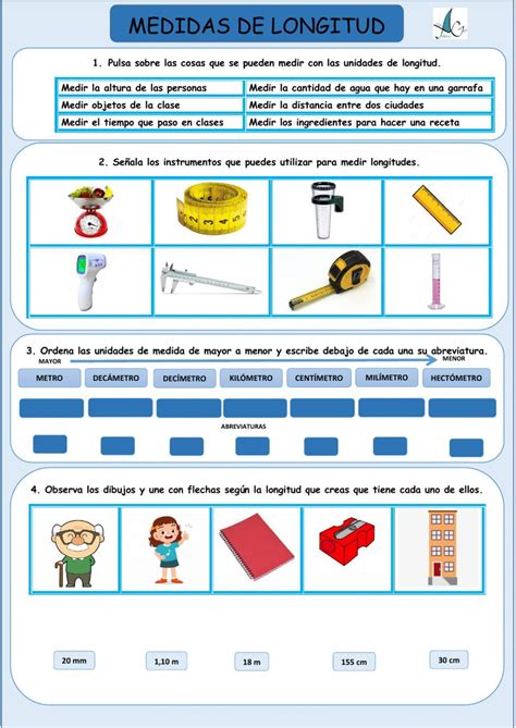 Medida Unidades De Longitud Worksheet Artofit