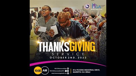 Rccg Heaven S Gate Thanksgiving Sunday Service Youtube