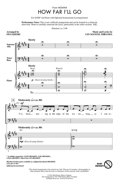 How Far I Ll Go Piano Sheet Music Free Printable