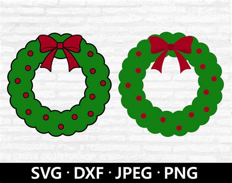 Christmas Wreath SVG Wreath SVG Holly Wreath SVG Christmas - Etsy