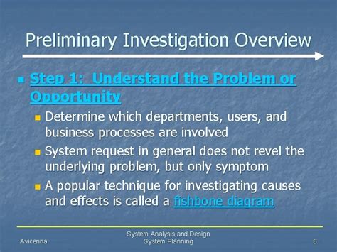 Preliminary Investigation Definition Steps Analysis