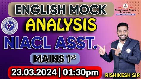 Niacl Assistant Mains St English Mock Analysis By Rishikesh